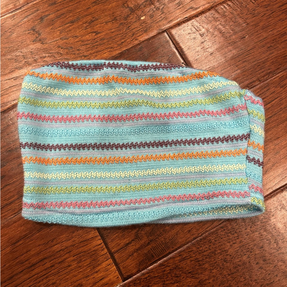 Colorful Striped Knit Tube top